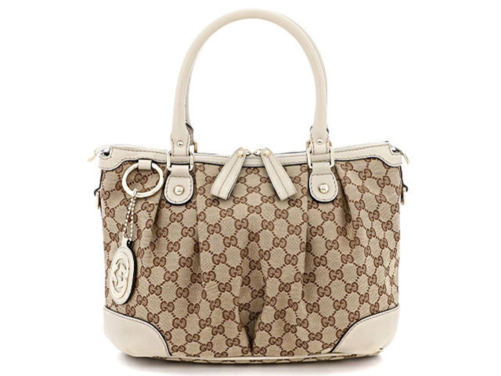 Gucci bag handbag canvas calfskin